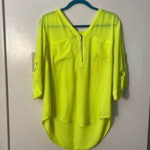 Torrid neon yellow blouse